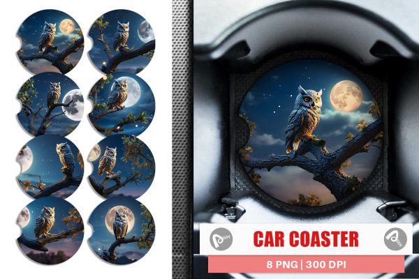 Car Coaster Owl Perched For Cheap