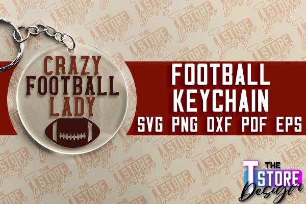 Football SVG Design | Round Keychain Designs | Dad Keychain Online Sale