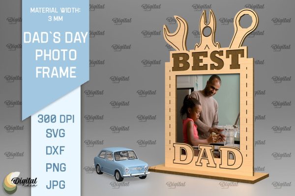 Dads Day Photo Frame SVG. Photo Frame Laser Cut Online Sale