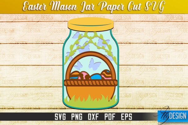 Easter Mason Jar SVG | Kitchen Design | SVG File For Sale
