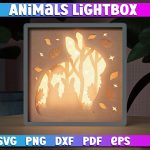 Animals Lightbox SVG Design | Paper Cut Design | SVG File For Discount - Image 2