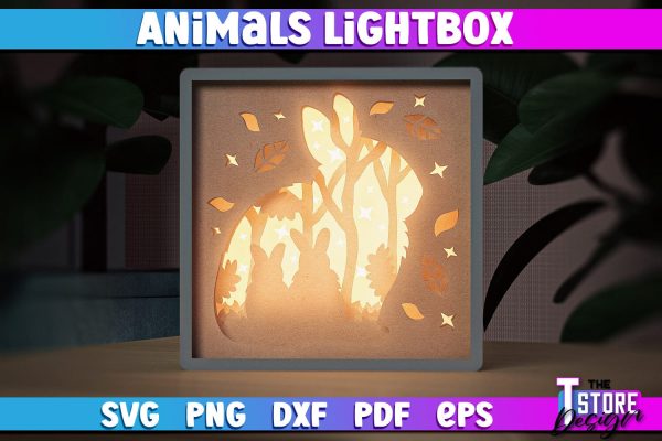 Animals Lightbox SVG Design | Paper Cut Design | SVG File For Discount - Image 2