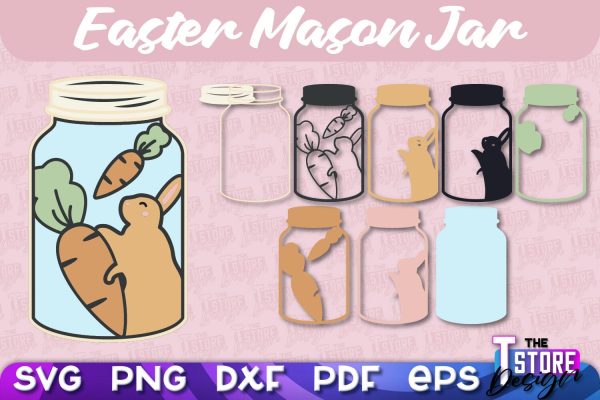 Easter Mason Jar SVG | Kitchen Design | SVG File For Discount