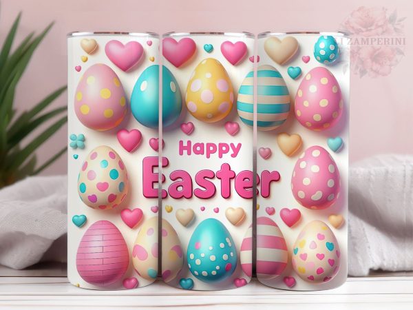 Happy Easter 20oz Tumbler Wrap PNG, Straight & Tapered Tumbler Wrap, Cute Easter Egg Tumbler Wrap, Instant Digital Download Online Sale