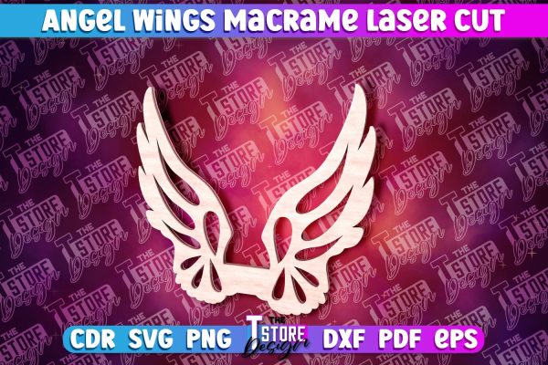 Angel Wings Macrame Laser Cut | Wings Laser Cut Design Discount