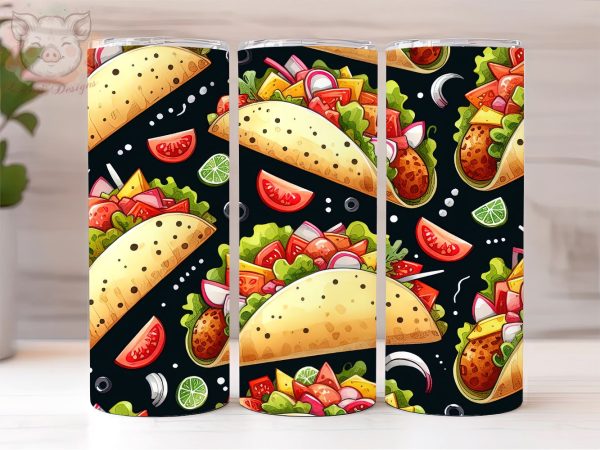 Taco 20oz Tumbler Png, Sublimation Design, Mexican Taco Tumbler Png, Digital Download PNG Discount