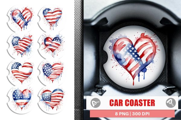Car Coaster Cupcake 4th of July For Cheap