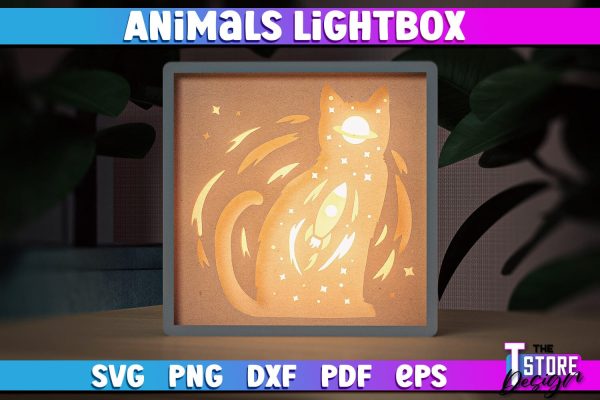 Animals Lightbox SVG Design | Paper Cut Design | SVG File For Discount - Image 5