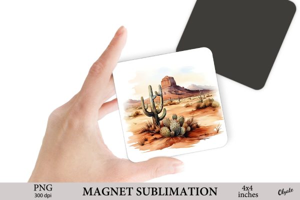 Desert Sublimation Magnet PNG. Cowboy Magnet PNG Online Hot Sale