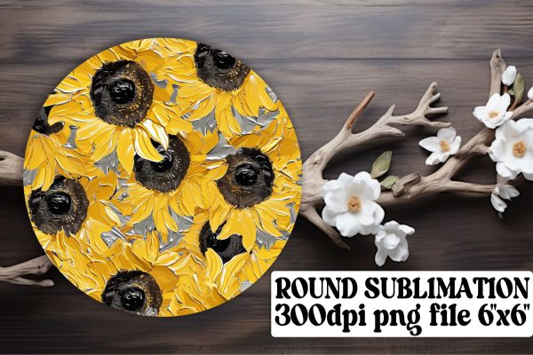 Colorful Flower Round Decor Bundle: Keychain, Coaster, Circle Designs on Sale