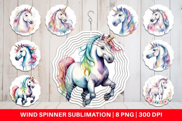 Wind Spinner Unicorns Watercolor Cheap