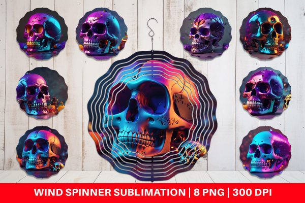 Wind Spinner 3D Skull spooky Online