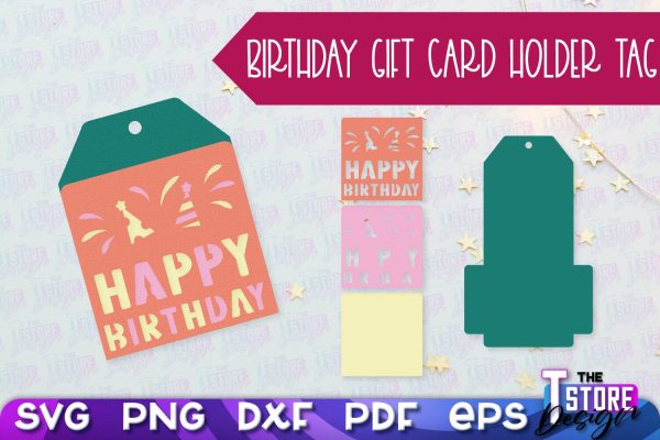 Birthday Gift Card Holder Tag | Gift Card SVG | SVG File Online Sale