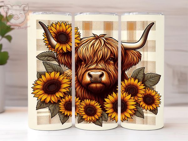 Baby Highland Cow Fall Sunflowers 20oz Tumbler Png, Sublimation Design, Highland Cow Tumbler Png, Digital Download PNG Discount