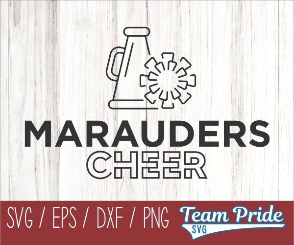 Marauders Cheer Line Art SVG Digital Download Printable - SVG, EPS, DXF, PNG, & More Supply