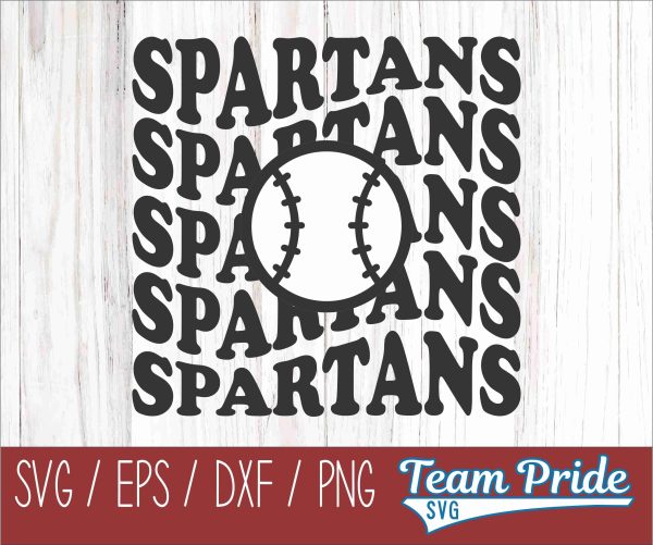 Spartans Baseball SVG Digital Download Printable - SVG, EPS, DXF, PNG 2 Online Sale