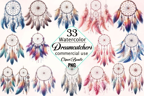 Boho Dreamcatcher Sublimation Clipart Bundle For Discount