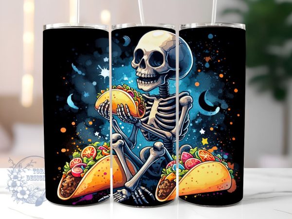 Tarot Card 20 oz Skinny Tumbler Sublimation Design, Funny skeleton The Taco Tumbler Png, Straight & Tapered Tumbler Wrap, Instant Digital Download For Cheap