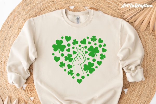 St. Patrick s Day finger heart svg For Cheap