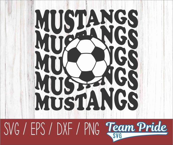 Mustangs Soccer Retro Wave SVG Digital Download Printable - SVG, EPS, DXF, PNG Cheap