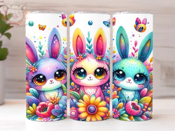 Floral Easter Bunny 20oz Tumbler Png, Sublimation Design, Happy Easter Tumbler Png, Digital Download PNG Online now