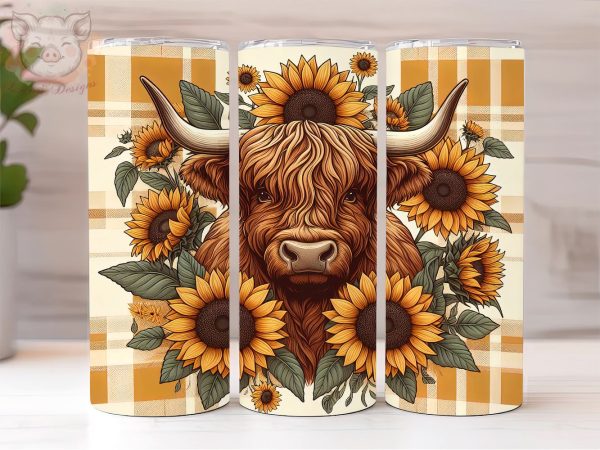 Baby Highland Cow Fall Sunflowers 20oz Tumbler Png, Sublimation Design, Highland Cow Tumbler Png, Digital Download PNG For Discount
