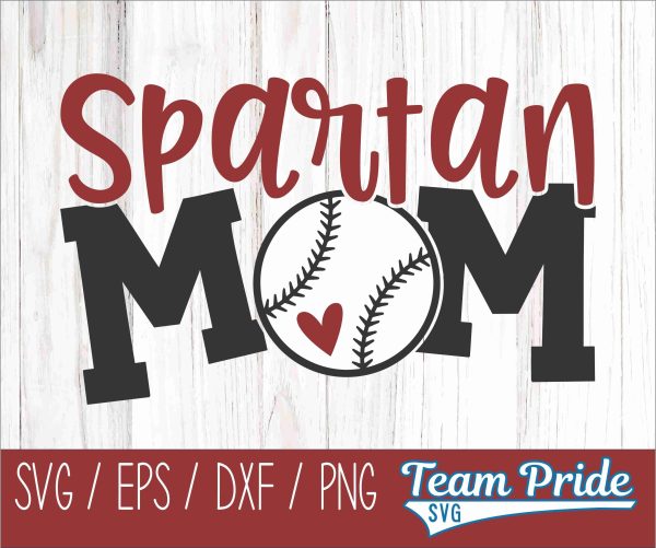 Spartans Baseball Mom SVG Digital Download Printable - SVG, EPS, DXF, PNG Discount
