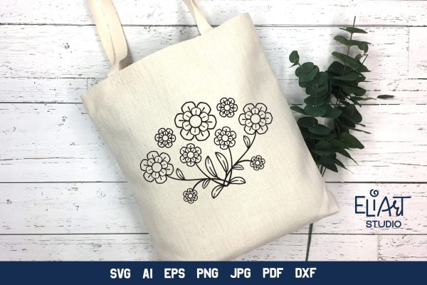 Wildflowers SVG, Spring Flowers SVG Cut File. For Sale