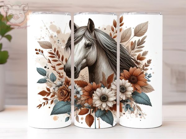 Floral Boho Horse 20oz Tumbler Png, Sublimation Design, Floral Horse Tumbler Png, Digital Download PNG Online Sale