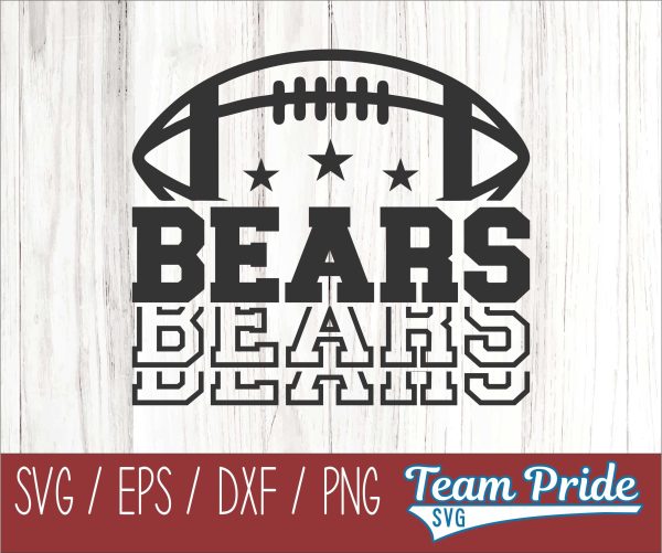 Bears Football SVG Digital Download Printable - SVG, EPS, DXF, PNG Discount