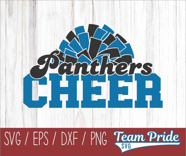 Panthers Cheer Pom Pom SVG Digital Download Printable - SVG, EPS, DXF, PNG on Sale