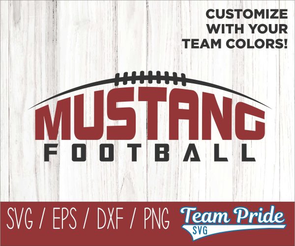 Mustangs Football SVG Digital Download Printable - SVG, EPS, DXF, PNG 2 For Discount