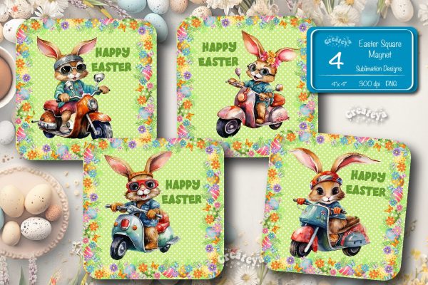 Easter magnet bundle Magnet sublimation bundle Easter fridge magnets Dishwasher magnet Square Magnet png Magnet bundle Online