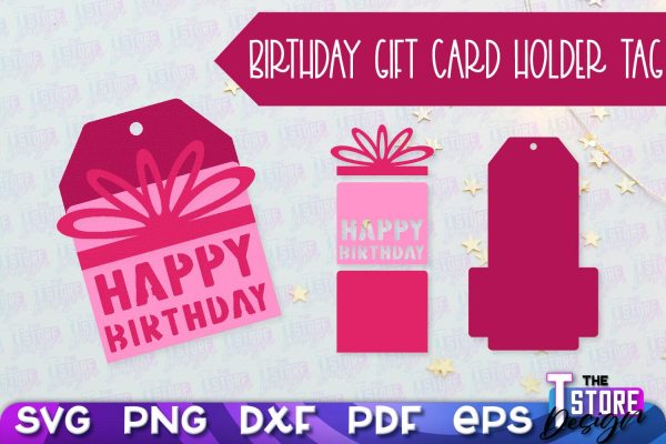 Birthday Gift Card Holder Tag | Gift Card SVG | SVG File Hot on Sale