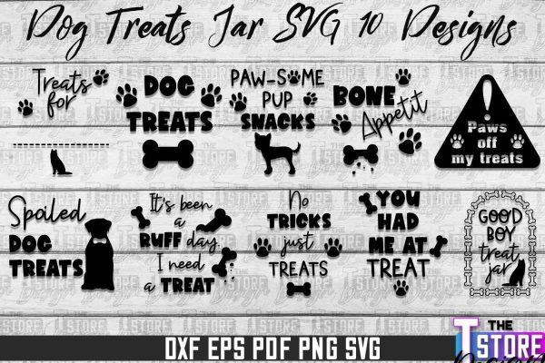 Dog Treat Jar SVG Design | Dog Treats SVG Design | SVG File Online Sale