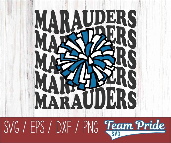Marauders Cheer Vintage Wave SVG Digital Download Printable - SVG, EPS, DXF, PNG Online Hot Sale