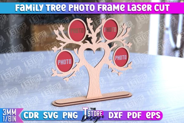 Family Tree Photo Frame Laser Cut | Laser Cut Design | CNC File Supply