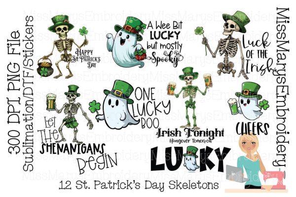 St. Patrick s Day Skeletons | St. Patrick s Day Ghosts | St. Patrick s Day Clipart | Skeletons & Ghosts for St. Patrick s Day Online now