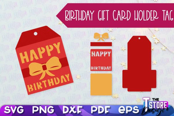 Birthday Gift Card Holder Tag | Gift Card SVG | SVG File Online Sale