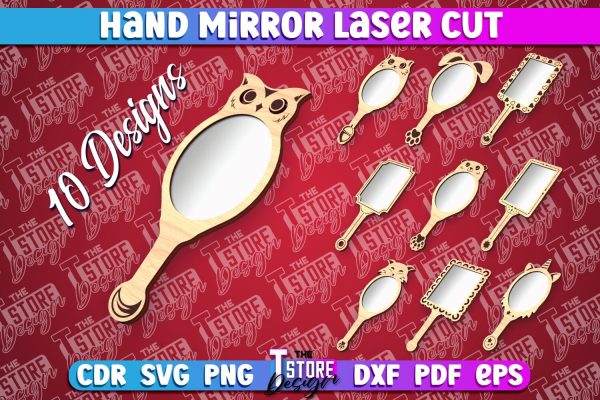 Hand Mirror Laser Cut | Home Design | CNC Files Discount