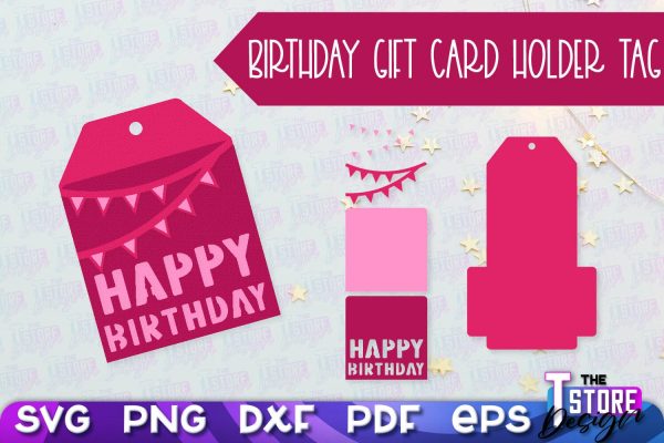Birthday Gift Card Holder Tag | Gift Card SVG | SVG File Online Sale
