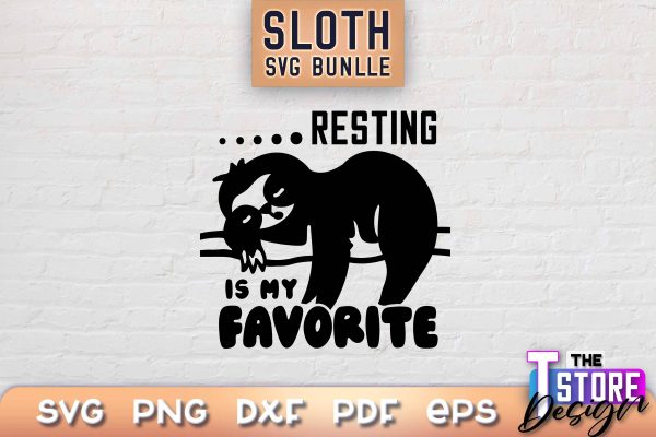 Sloth SVG Design | Lazy Design SVG | SVG File For Sale
