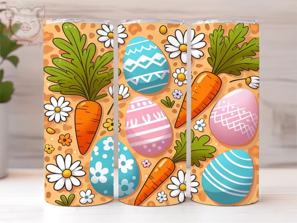Easter eggs daisies carrots 20oz Tumbler Png, Sublimation Design, Happy Easter Tumbler Png, Digital Download PNG Hot on Sale