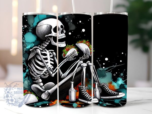 Tarot Card 20 oz Skinny Tumbler Sublimation Design, Funny skeleton The Taco Tumbler Png, Straight & Tapered Tumbler Wrap, Instant Digital Download Sale
