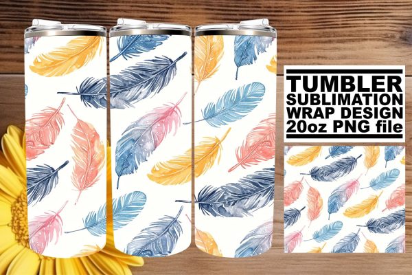 Psychedelic Plume Pattern Tumbler Art 20oz Supply