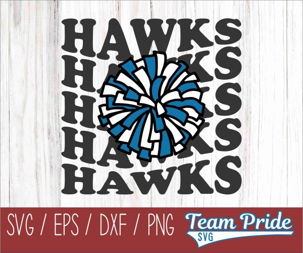 Hawks Cheer Vintage Wave SVG Digital Download Printable - SVG, EPS, DXF, PNG Online Hot Sale