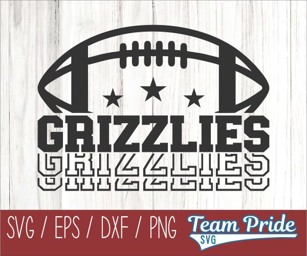 Grizzly Football SVG Digital Download Printable - SVG, EPS, DXF, PNG Sale