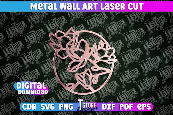 Metal Wall Art Laser Cut | Metal Flowers Laser Cut Design | CNC File Discount