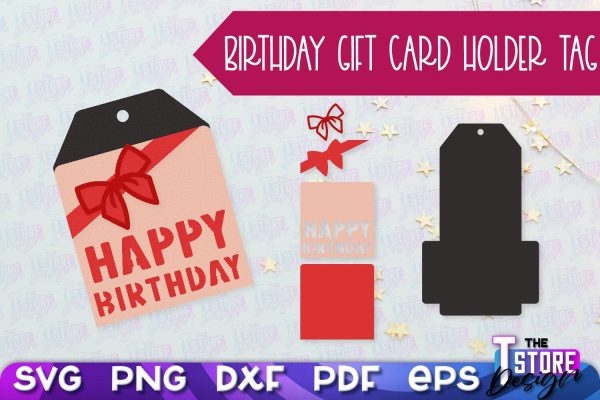 Birthday Gift Card Holder Tag | Gift Card SVG | SVG File on Sale