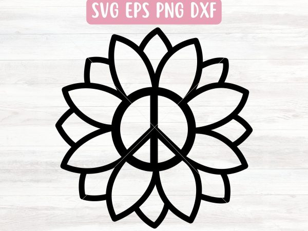 Peace Sign with Sunflower SVG File for Cricut or Silhouette Online Sale